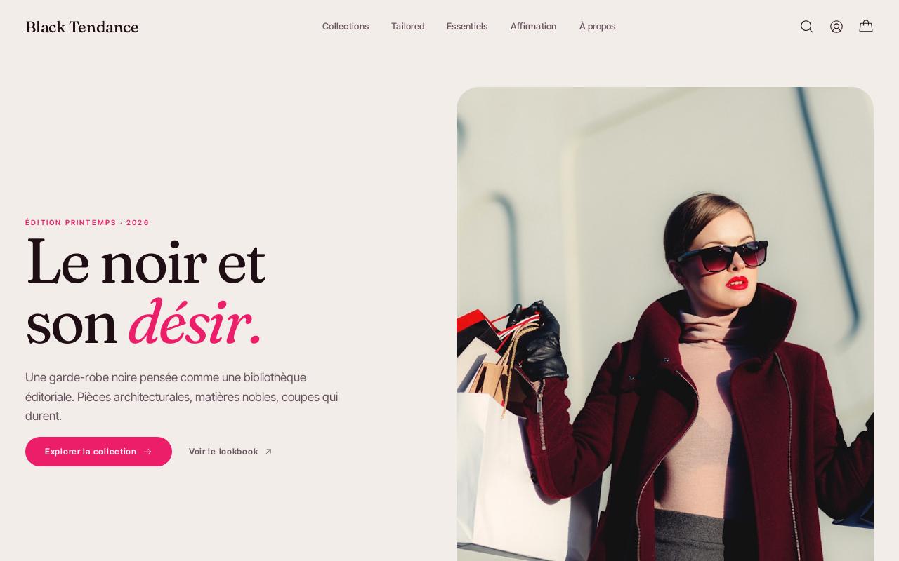 Black Tendance — aperçu du site
